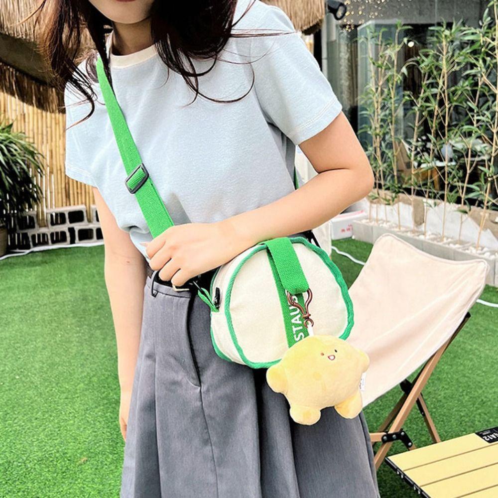 FALLFORBEAUTY Túi Đeo Chéo Vai Hình Tam Giác Bằng Vải Canvas Có Khóa Kéo Thời Trang Cho Nữ