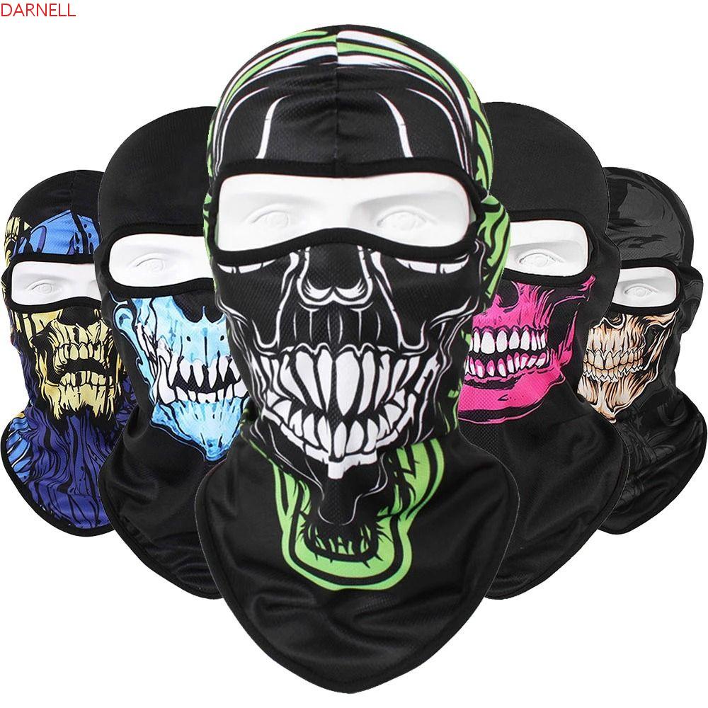 DARNELL Khăn Trùm Đầu Kiêm Mặt Nạ Balaclava In Họa Tiết Đầu Lâu Giữ Ấm Thoáng Khí Đa Năng Cho Người Đi Xe Máy Trượt Tuyết / Xe Đạp