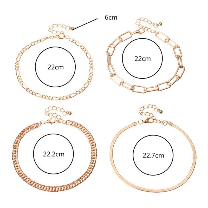 Ygt Set 4 Lắc Chân Hình Bướm / Ngôi Sao / Trái Tim Thời Trang Cho Nữ