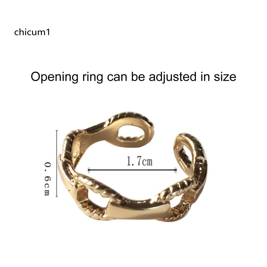 Nhẫn Hợp Kim Thiết Kế Rỗng Đơn Giản Có Thể Điều Chỉnh Kích Thước