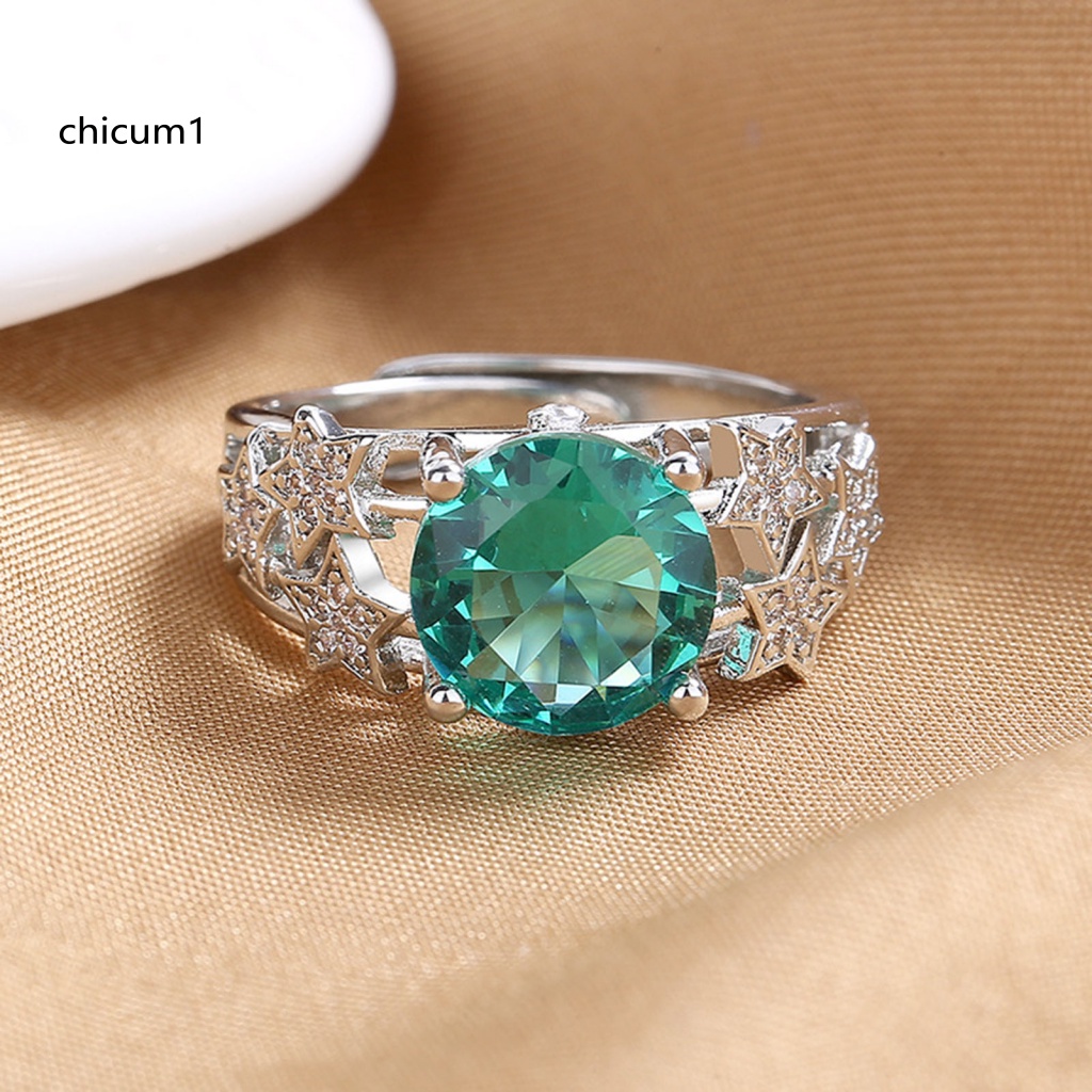 Nhẫn Hở Hình Ngôi Sao Năm Cánh Đính Đá Phong Cách Retro Thời Trang Cho Nữ
