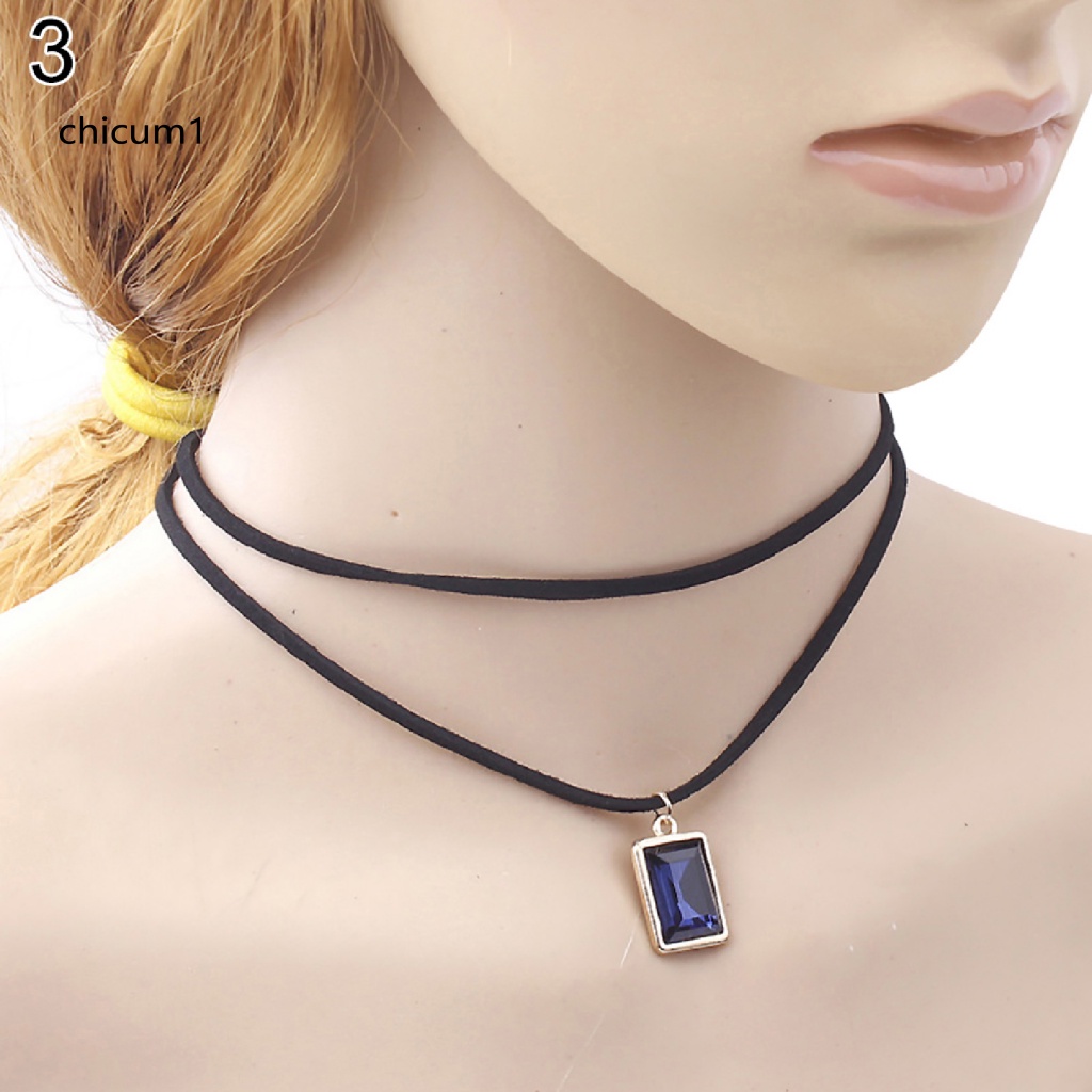 Vòng Cổ Choker Dây Đôi Bằng Nhung Đen Siêu Bền Thời Trang Dự Tiệc