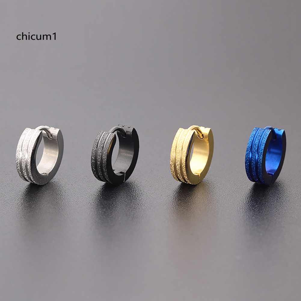 Khuyên Tai Tròn Phẳng Bằng Thép Không Gỉ Thời Trang Unisex