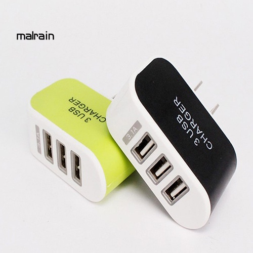 Bộ Sạc Điện Thoại / Máy Tính Bảng 3 Cổng USB Tiện Dụng Mang Theo Du Lịch
