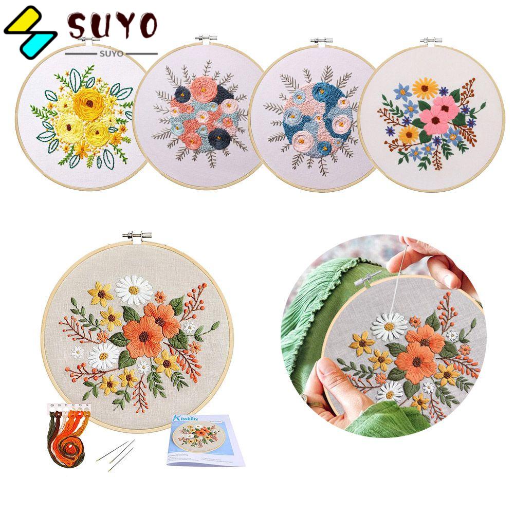 SUYO Bộ Tranh Thêu Chữ Thập Tự Làm Hình Hoa Và Cây Tre