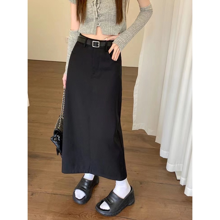 IMAODOU Chân Váy Chữ a Lửng Lưng Cao Thời Trang Mùa Xuân 2023 Dành Cho Nữ