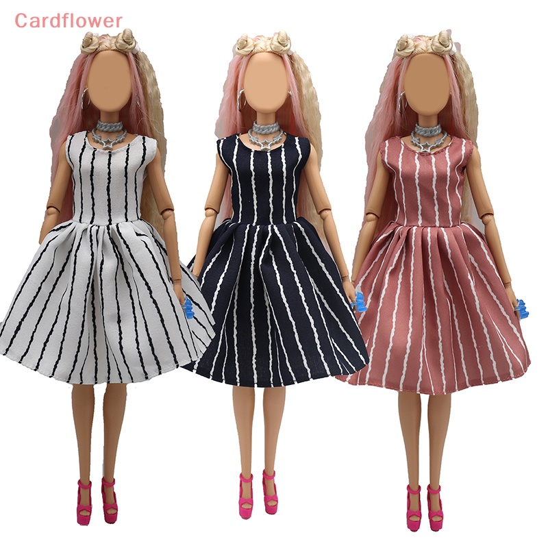 &lt; Cardflower &gt; Đầm Búp Bê Kẻ Sọc Thời Trang Nhiều Kiểu Dáng Sáng Tạo Và Thiết Thực 29cm