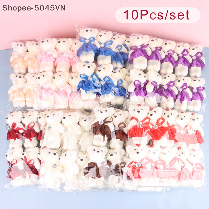 Set 10 Búp Bê Gấu Bông Hoạt Hình 12cm Trang Trí Tiệc