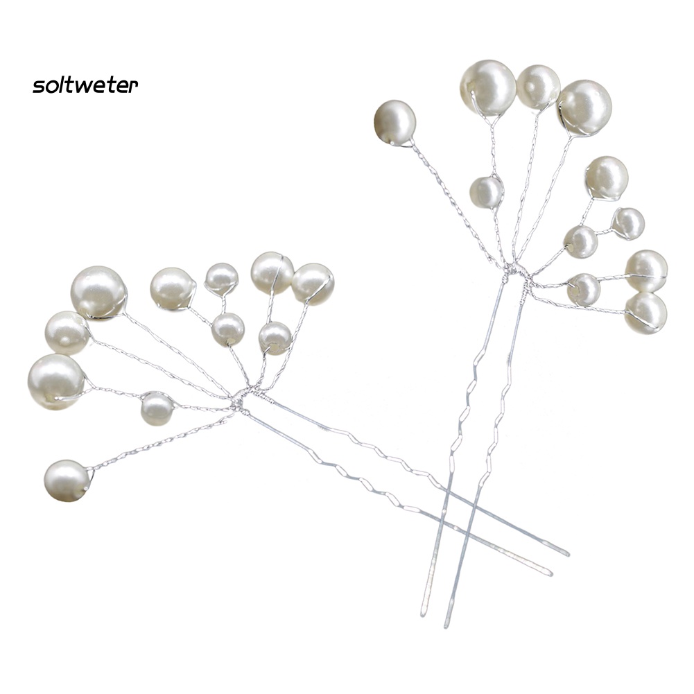 Bộ 2 Trâm Cài Tóc Đính Ngọc Trai Giả Lấp Lánh Thời Trang