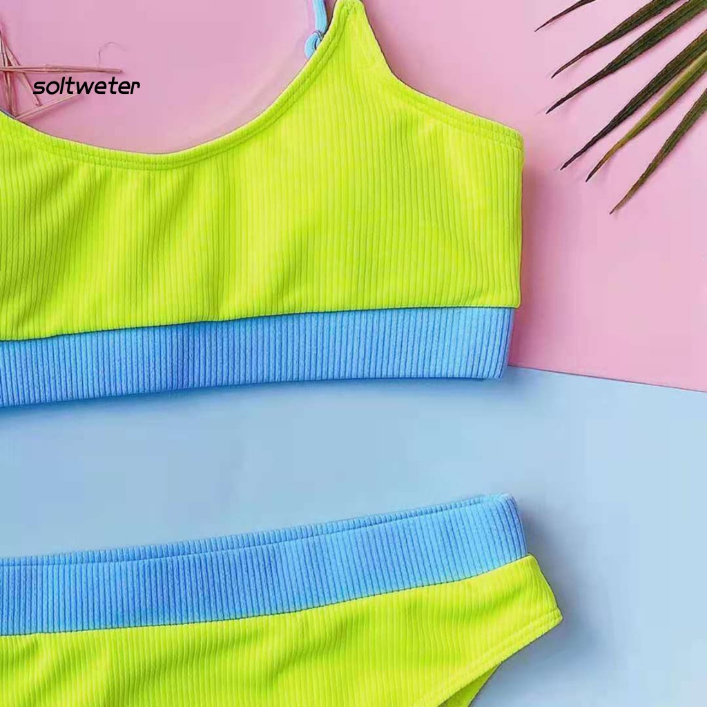 Bộ Đồ Bơi Bikini Lưng Cao Mau Khô Có Đệm Ngực Dành Cho Nữ