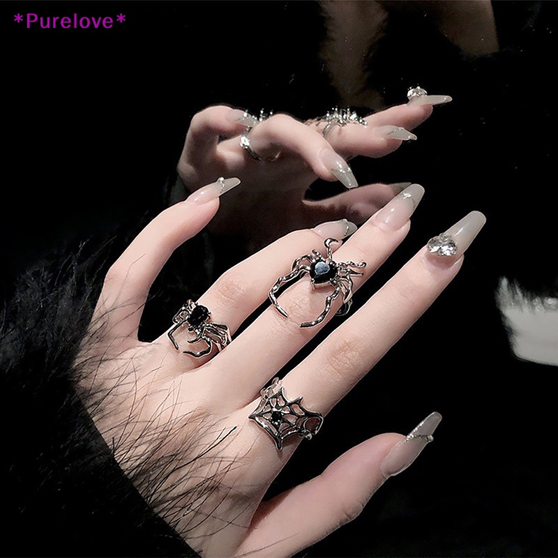 Nhẫn Hở Hình Mạng Nhện Đính Đá Zircon Thời Trang Cho Nữ Mới