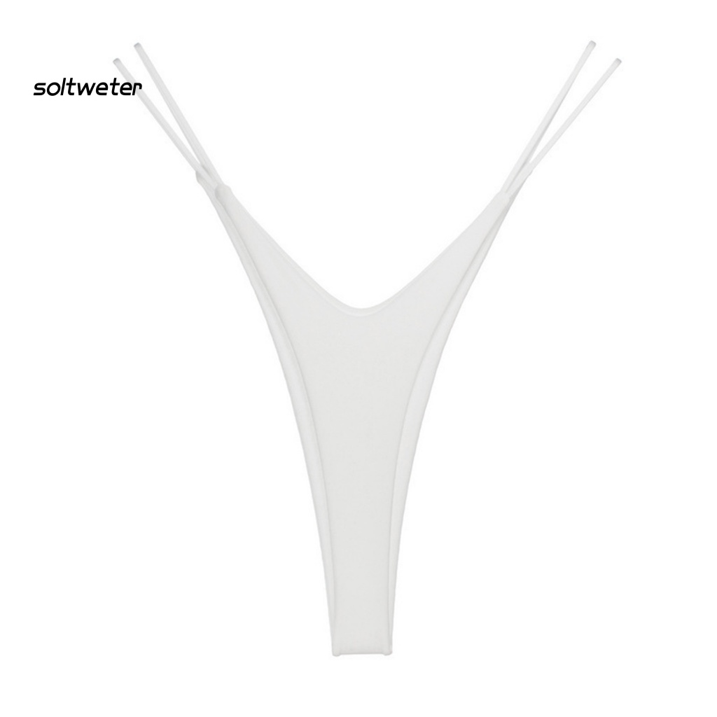 Quần Lót Bikini Hai Dây Lưng Thấp Co Giãn Màu Sắc Trơn Quyến Rũ Cho Nữ