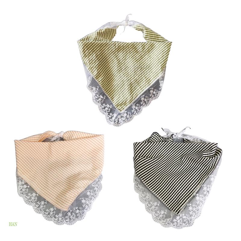 Khăn Trùm Đầu Che Nắng Khối Lượng Nhẹ Phối Ren Hình Tam Giác Phong Cách Ngọt Ngào Cho Nữ