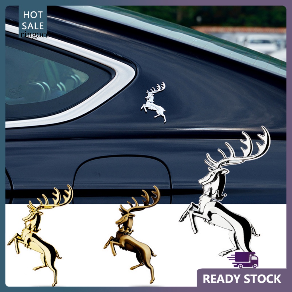 Nhãn Dán Trang Trí Thân Xe Hơi Mạ Điện Hình Hươu 3D Chống Rỉ Sét Không Phai Màu