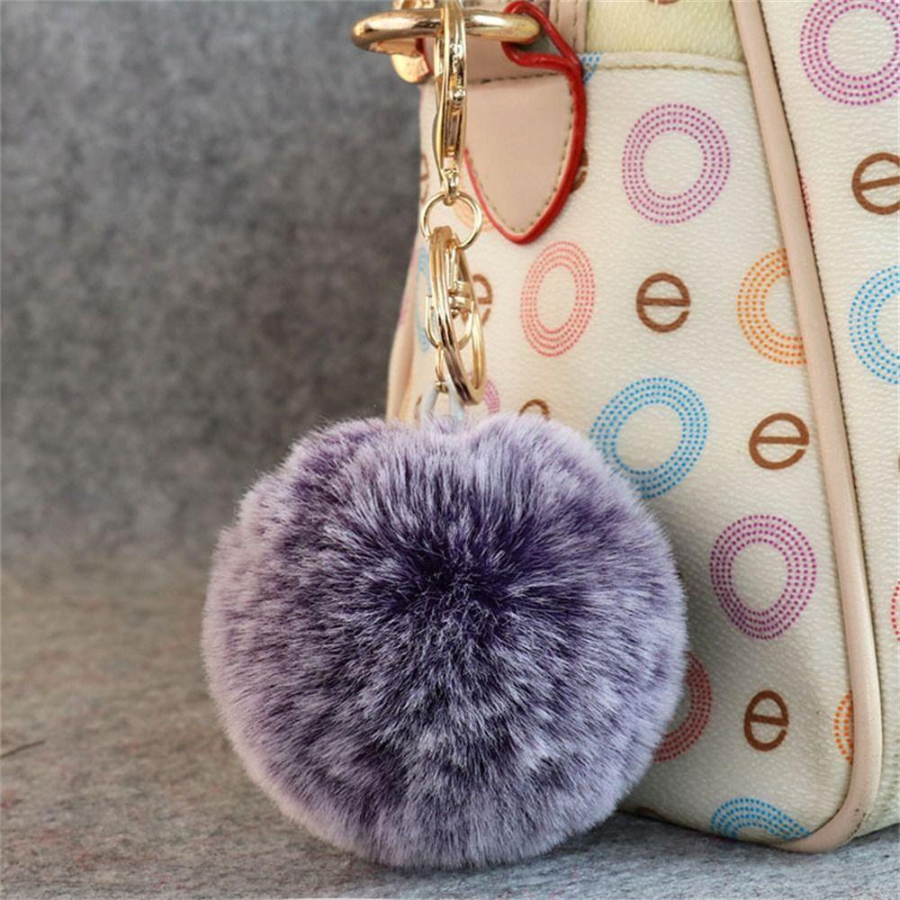 Móc Khóa Banh Lông Thỏ Mềm 8cm Dành Cho Nữ