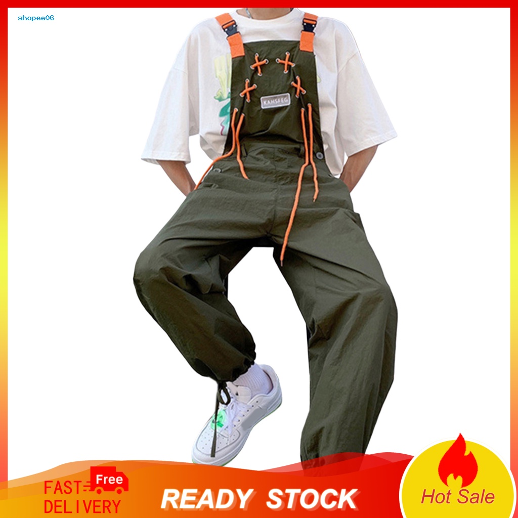 Quần Yếm Màu Sắc Đơn Giản Không Tay Phong Cách Hip Hop Cho Nam