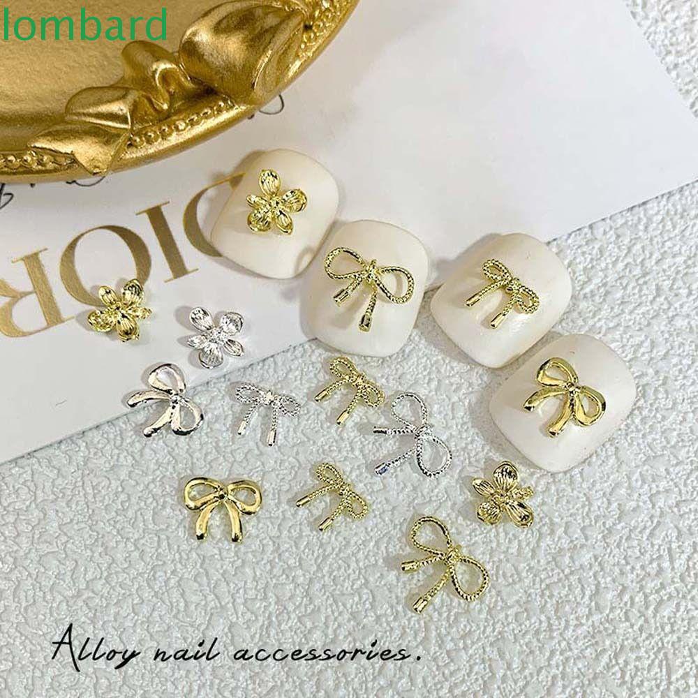 LOMBARD Phụ Kiện Trang Trí Móng Tay 3D Hình Nơ Hoa Xinh Xắn