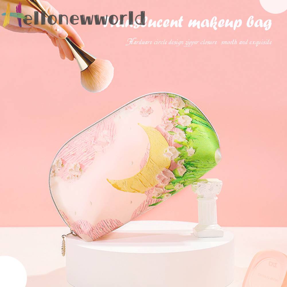 Túi Đựng Mỹ Phẩm Bằng TPU Họa Tiết Hoa Đa Năng Tiện Dụng Mang Theo Du Lịch Cho Nữ