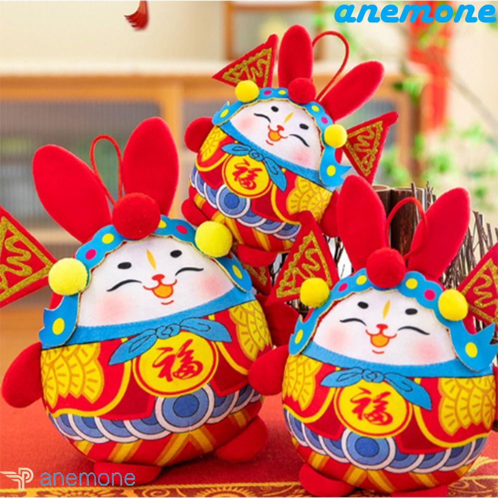 ANEMONE Đồ chơi nhồi bông Hình Thỏ Hoàng Đạo Sáng Tạo Trang Trí Ba Lô / Túi Xách Cho Bé DIY Mừng Năm Mới