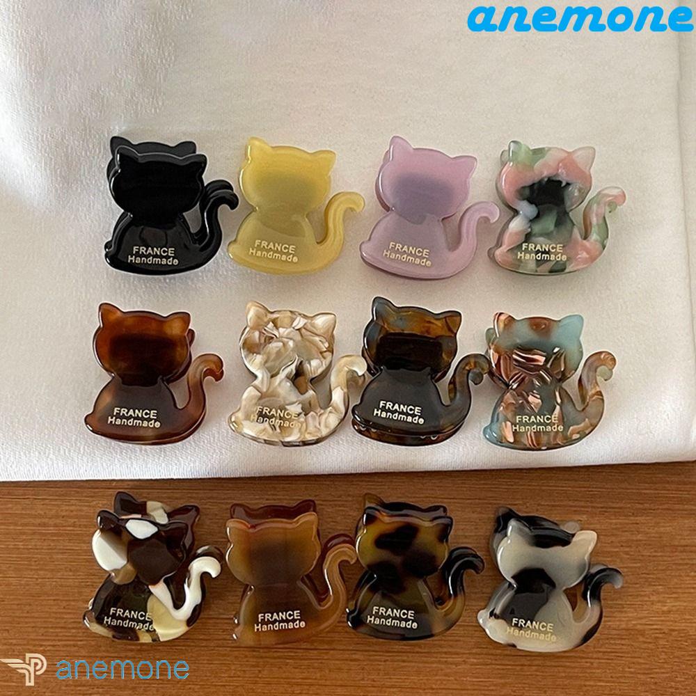 ANEMONE Kẹp Tóc Mini Hình Gấu / Mèo Dễ Thương Phong Cách Hàn Quốc