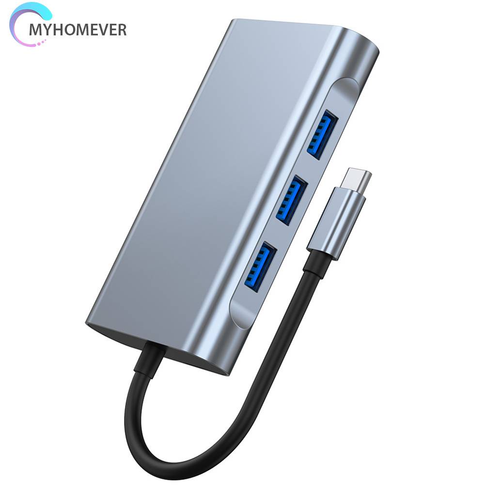 Bộ Chia Cổng Type-C 8 Trong 1 1080P 5GMbps 4K 30hz RJ45 100M 100W PD Chất Lượng Cao