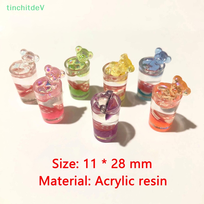 [TinchitdeV] Bộ 5 Cốc Uống Nước Mini Dạ Quang Hình Gấu Phụ Kiện Thu Nhỏ [Mới]