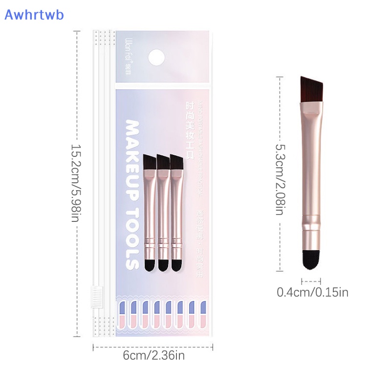 Set 3 Cọ Trang Điểm Phấn Mắt Hai Đầu Tay Cầm Ngắn Tiện Dụng Mới