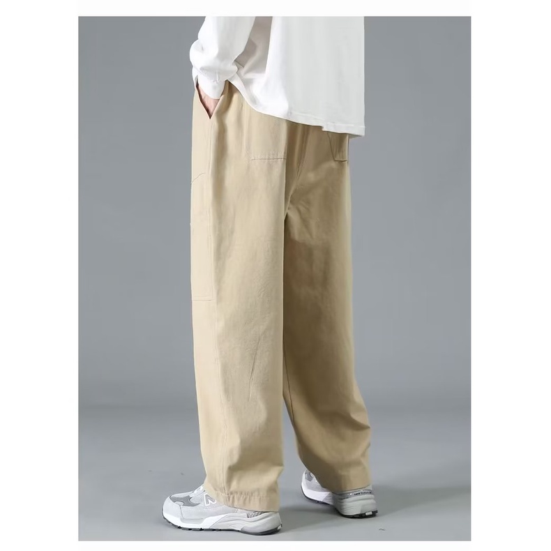 Quần Dài Ống Rộng Plus Size Phong Cách Nhật Bản Thời Trang Xuân Hè Cho Nam