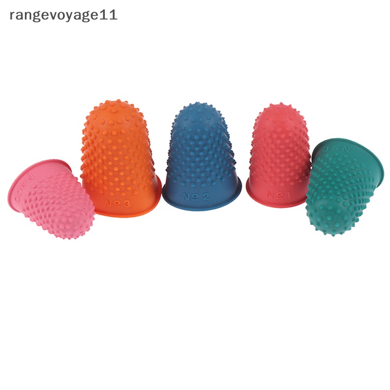 [Rangevoyage] Set 5 Miếng Cao Su Hình Nón Bảo Vệ Ngón Tay May Vá Thủ Công [vn]