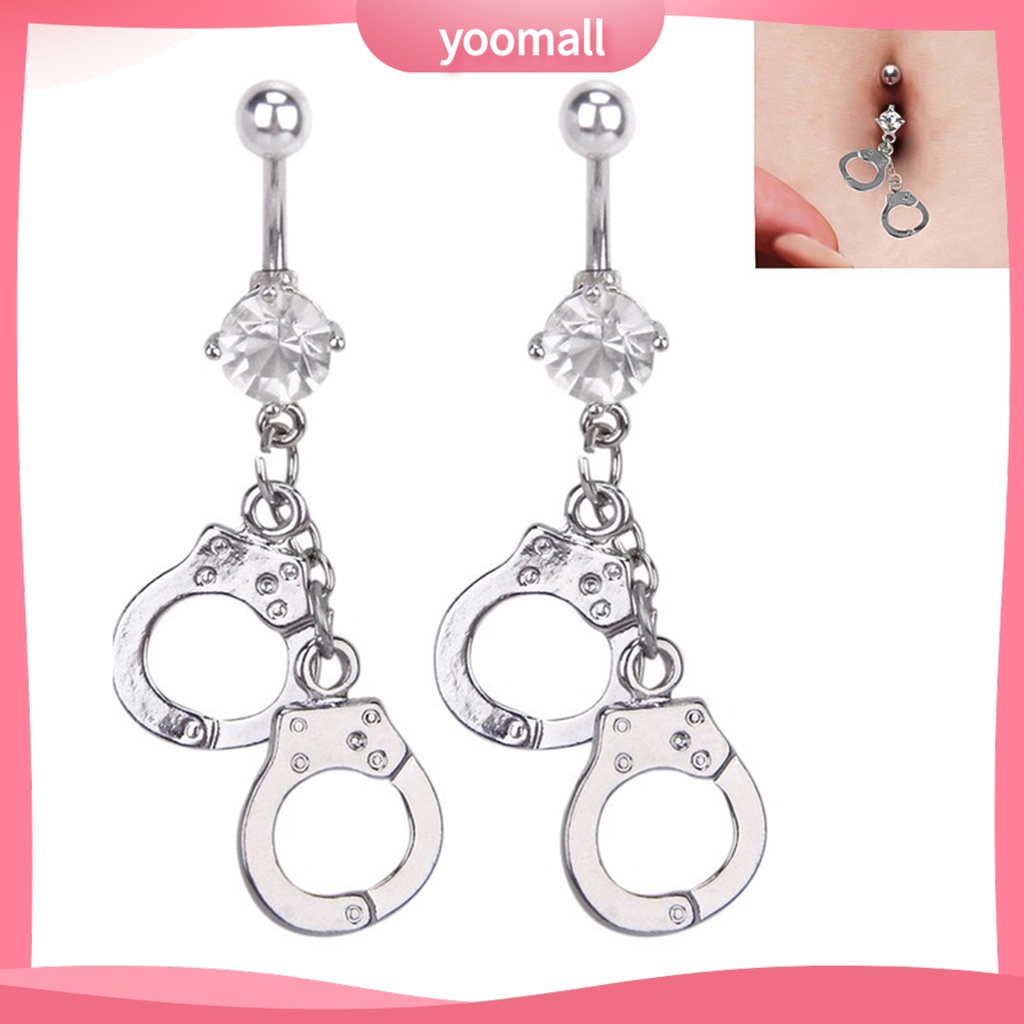 Khuyên Rốn Hình Còng Tay Đính Đá Cá Tính Cho Nữ