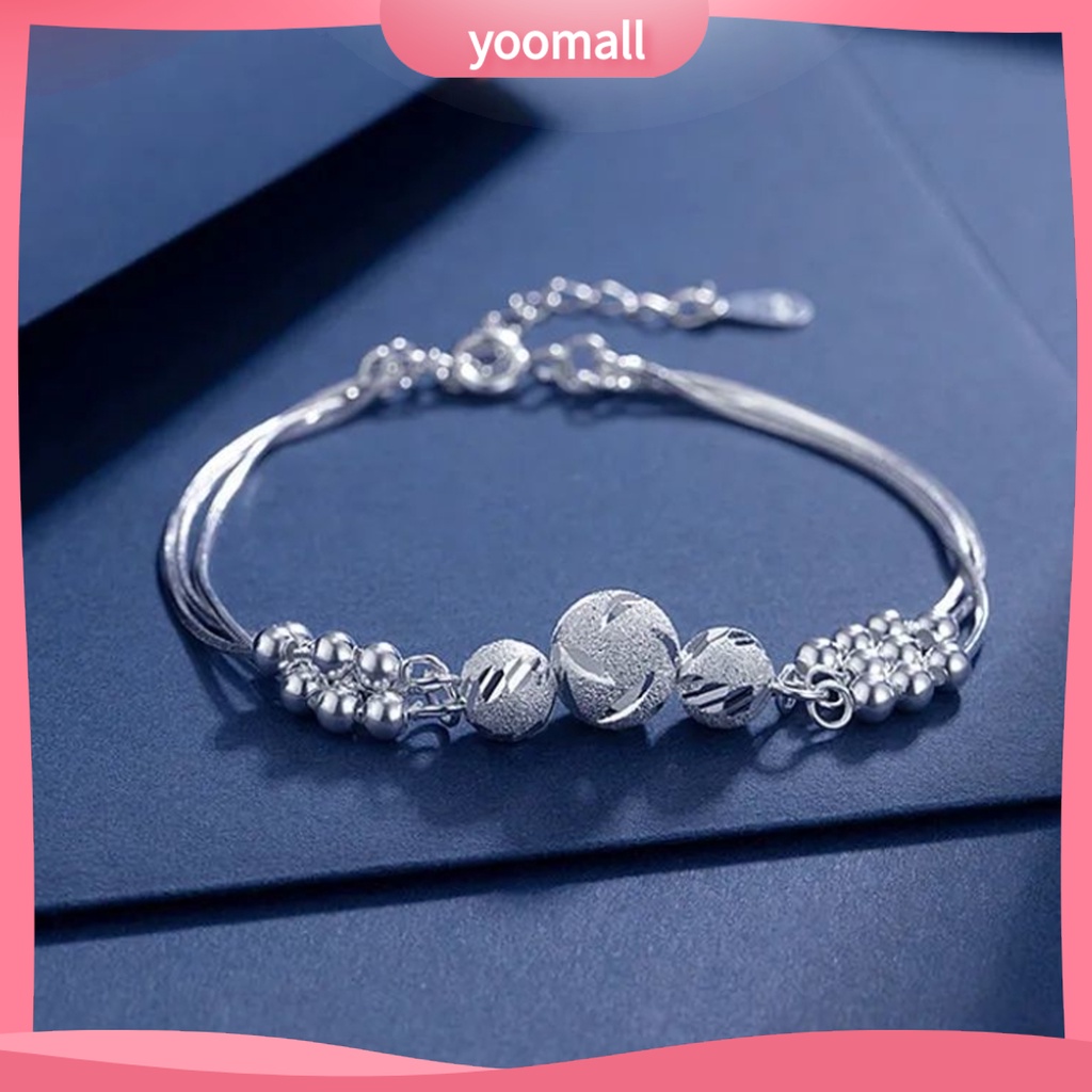 [YM] Vòng Tay Xỏ Hạt Ba Lớp Phong Cách Hàn Quốc Mặc Hàng Ngày Cho Nữ