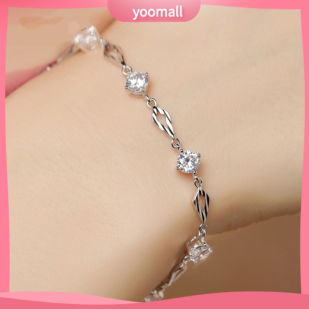 Vòng Đeo Tay Đính Đá Lấp Lánh Thời Trang Dành Cho Nữ