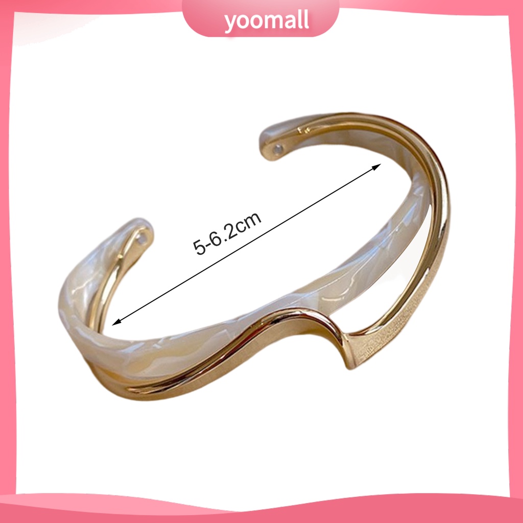 [YM] Vòng Đeo Tay Hở Mạ Điện Sáng Bóng Hai Lớp Dạng Bảng Trắng Có Thể Điều Chỉnh Mặc Hàng Ngày