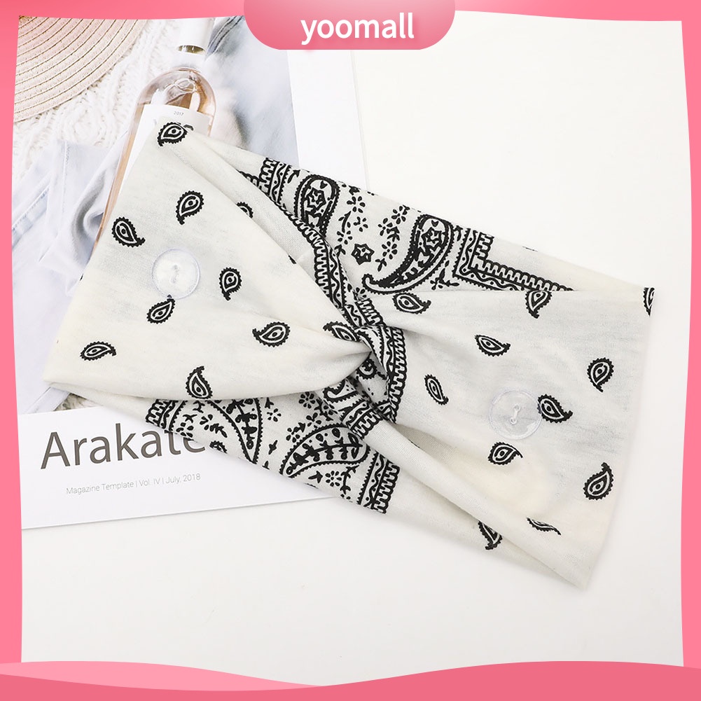 Băng Đô Cài Tóc Unisex Bản Rộng Co Giãn Cài Nút Hỗ Trợ Luyện Tập Yoga / Thể Hình