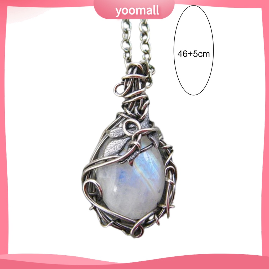 [YM] Vòng cổ Mở Rộng Mặt Đá Mặt Trăng Nhân Tạo Mịn Cho Nữ