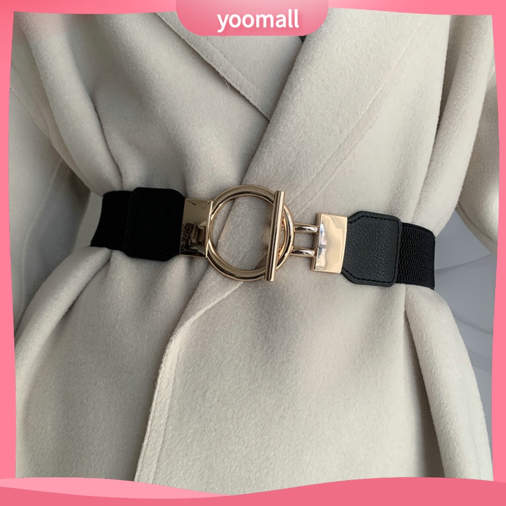 Thắt Lưng Giả Da Bản Rộng Co Giãn Cài Khóa Hợp Kim Tùy Chỉnh Thời Trang Cho Nữ