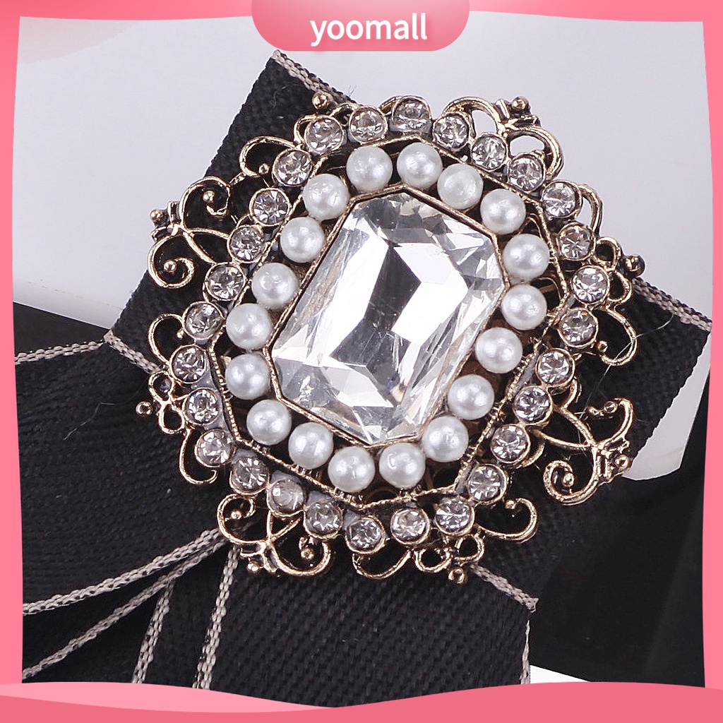 Cài Áo Hình Nơ Đính Đá Thanh Lịch Dành Cho Nữ