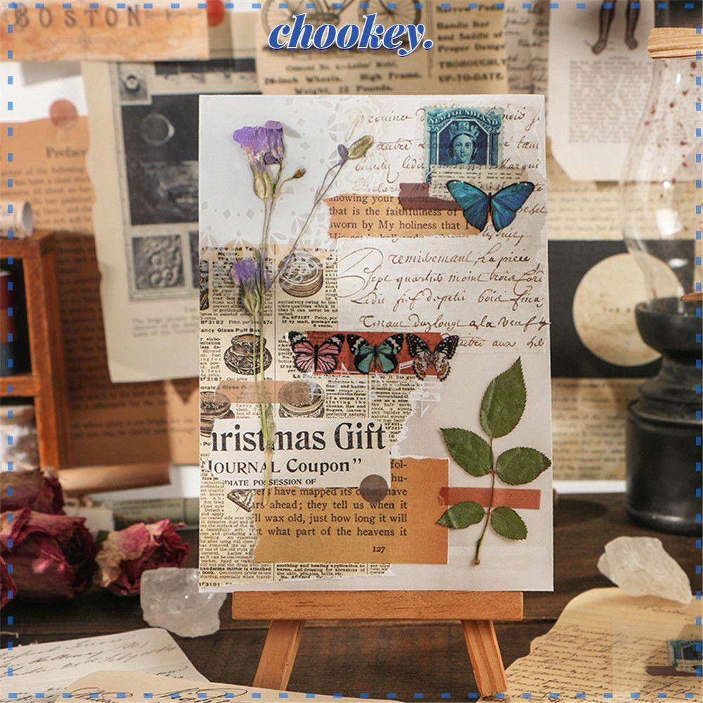 CHOOKEY Bộ 25 Sticker Dán Trang Trí Sổ Tay Nhật Ký Phong Cách Vintage