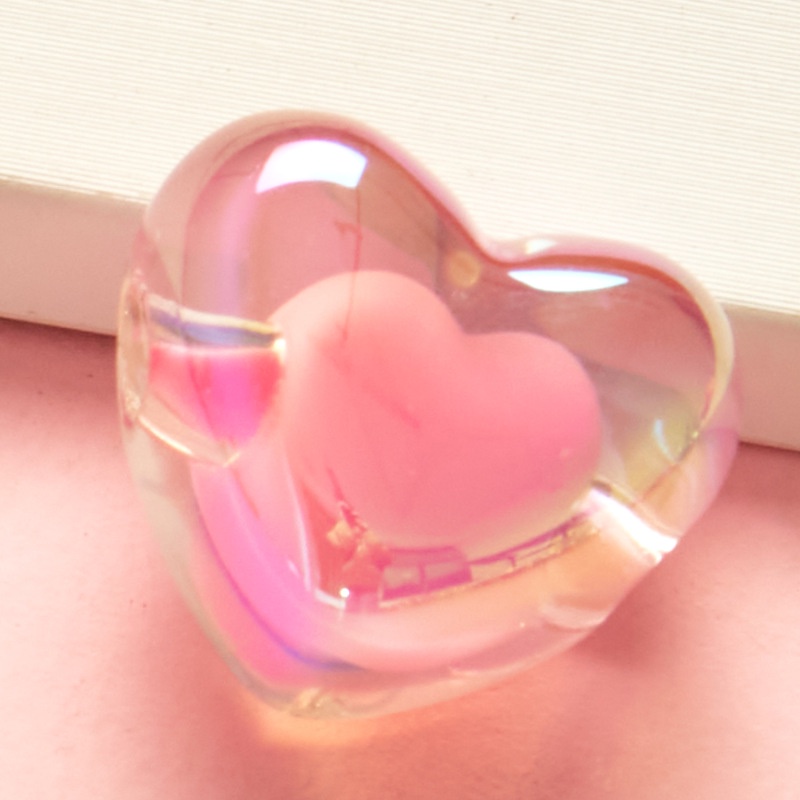 Set 10 Hạt Cườm Xỏ Lỗ Hình Trái Tim Nhiều Màu Sắc 20mm Dùng Để Làm Đồ Trang Sức Thủ Công