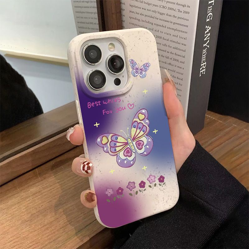 Ốp Điện Thoại Mềm Chống Sốc Hình Bướm 7max iPhone12 Vjgbgb Đơn Giản 14Pro8 1113 7max Plus plus14pro8