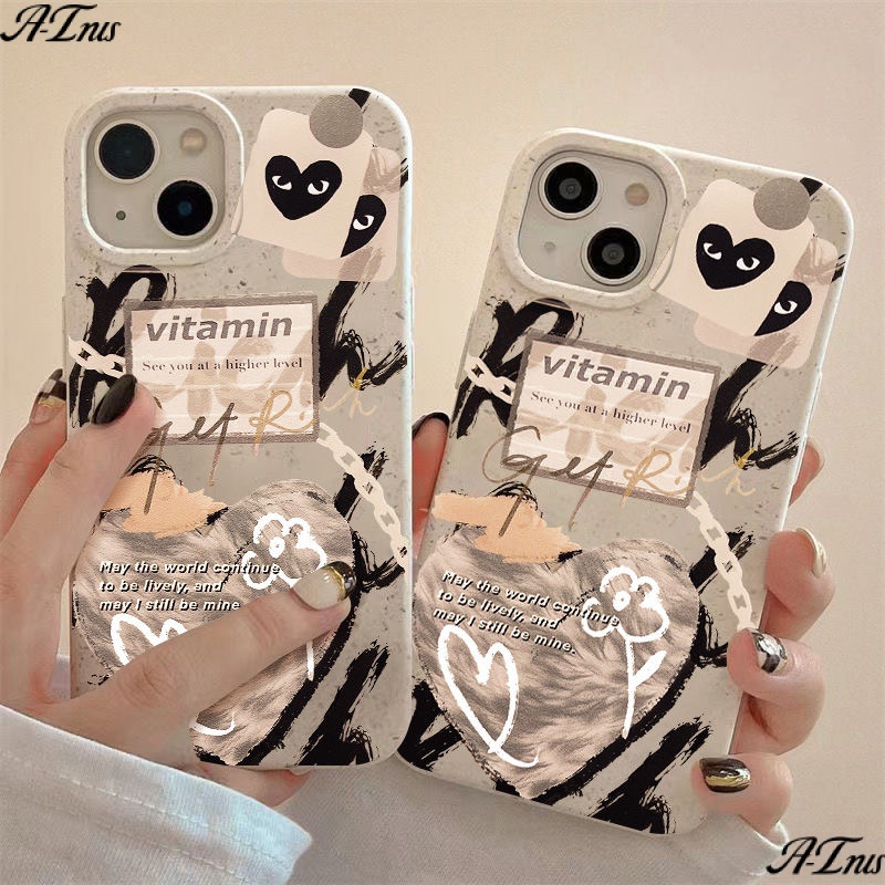 Ốp Điện Thoại Dẻo Họa Tiết Trái Tim Phong Cách Graffiti Đơn Giản Chống Sốc Cho iPhone12 14Pro13In 8p7 max 11 R0ZJ