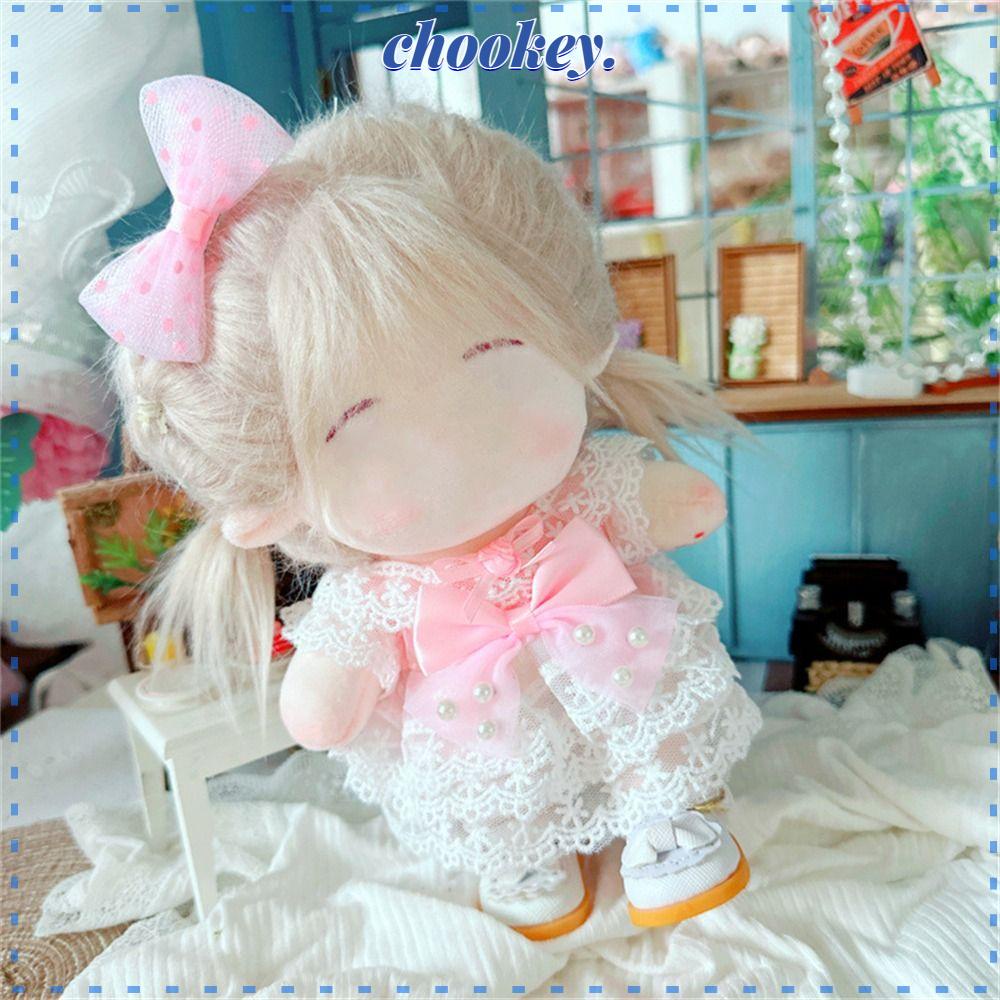 CHOOKEY Đầm Búp Bê Vải Cotton Phối Lông Thủ Công Nhiều Màu Phong Cách Hàn Quốc Dễ Thương Cho Búp Bê