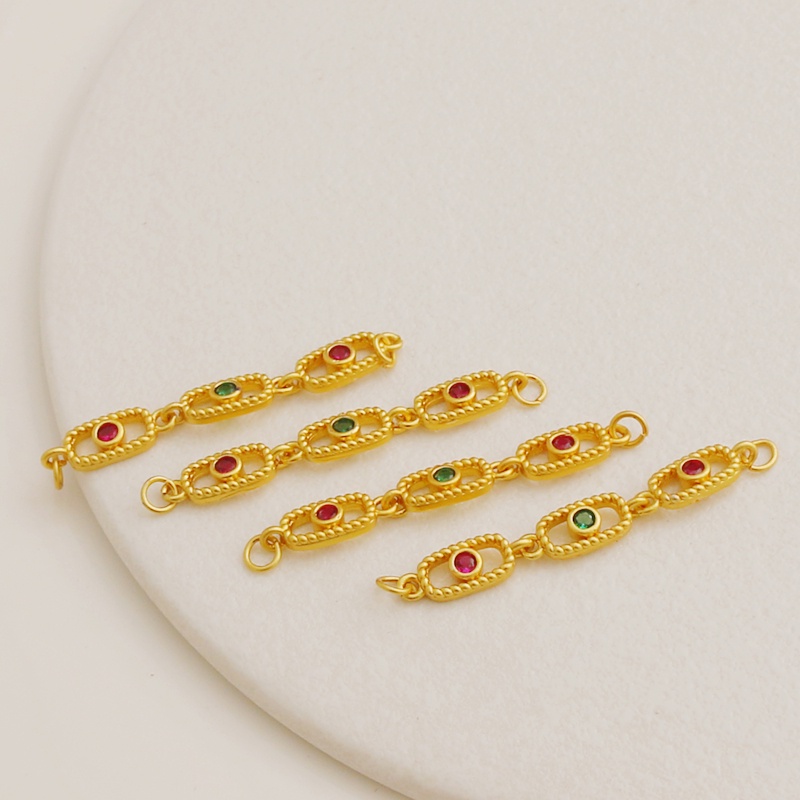 Dây Chuyền Mạ Vàng 18k Đính Đá Zircon Hình Chữ Nhật Nhiều Màu Sắc