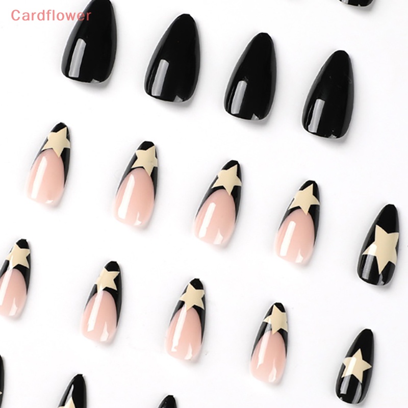 Bộ 24 Móng Tay Giả Pháp Y2k Đính Đá Pha Lê Trang Trí Móng Tay Mới