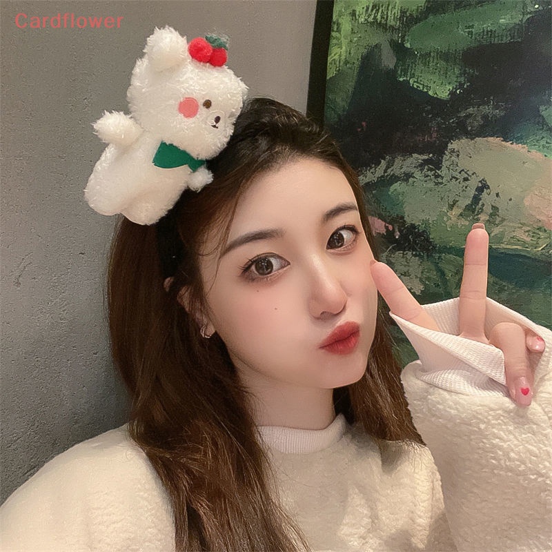 Băng đô cài tóc rửa mặt Bằng Lông Cừu San Hô Hình Gấu Dễ Thương Cho Bé Gái