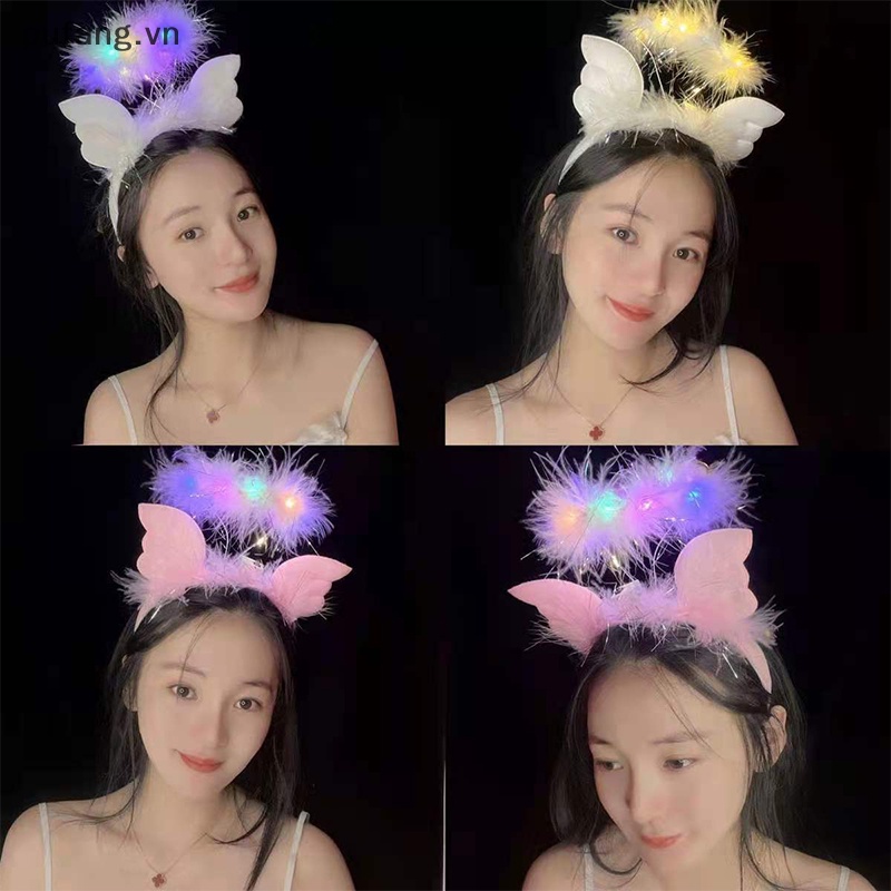 Pufang 1 Băng Đô Hóa Trang Thiên Thần Có Đèn LED