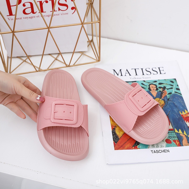 KaBaiQi Dép bánh mì guốc dép giày nữ Màu Sắc Đơn Giản Thoải Mái Cao Gót Chống Trơn Trượt dép đế xuồng 30ZHDLX071323