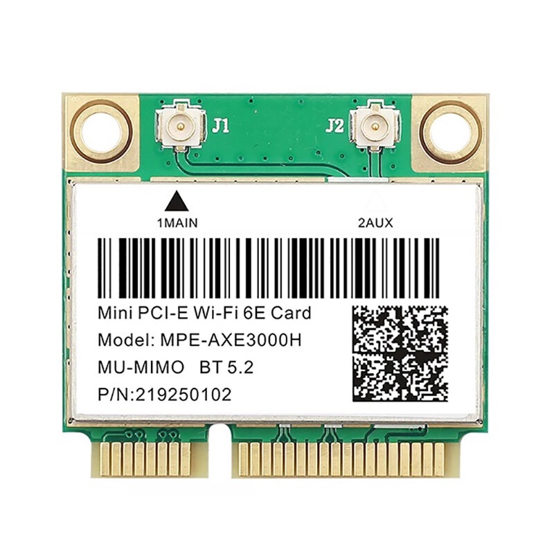 Card WiFi 6E AX210HMW PCI-E Cho Intel AX210 5374Mbps Bluetooth 5.3 802.11A 2.4G / 5G / 6G WiFi 6 AX200