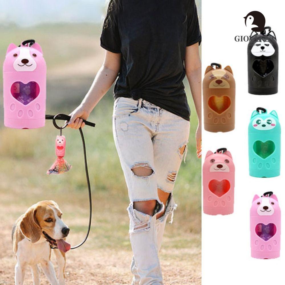 Giovanni Túi Đựng Rác Bằng Nhựa Không Chứa Rảnh Tay Họa Tiết Chó Nhiều Màu Sắc Kèm Khóa Cài