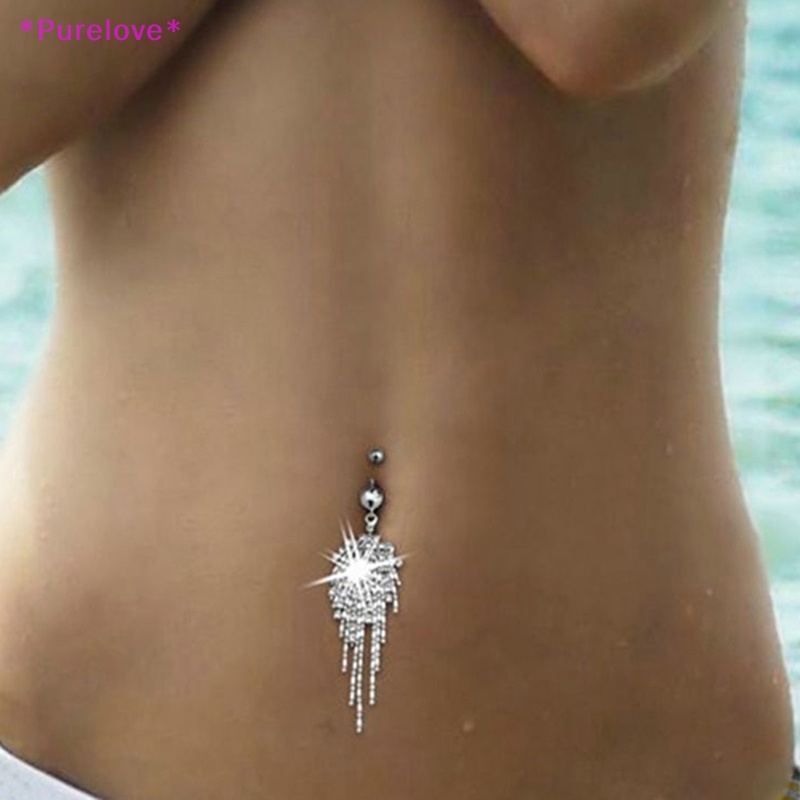 Khuyên Rốn 14G Đính Đá Pha Lê Tua Rua Thời Trang Mới